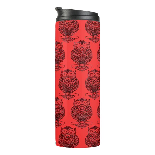Termo Búho (rojo) - Tumbler Térmico (Rotado hacia la derecha)