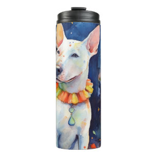 Termo Bull Terrier de Halloween con Calabazas Espeluznan