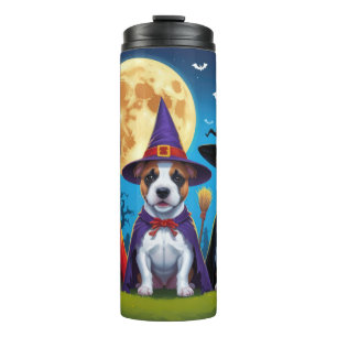Termo Bull Terrier Perros Calabaza Halloween Gracioso