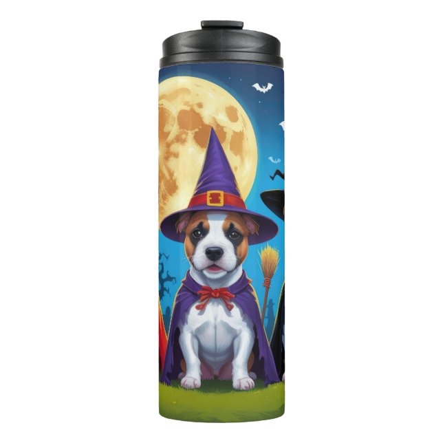 Termo Bull Terrier Perros Calabaza Halloween Gracioso (Anverso)