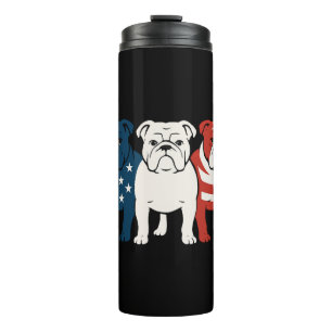 Termo Bulldog 4 de julio Amante de los perros Hombres mu