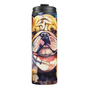 Termo Bulldog de Halloween con calabazas temerosas