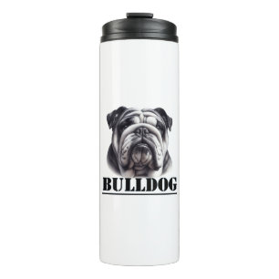 Termo Bulldog en blanco y negro