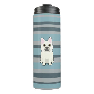 Termo Bulldog Francés Adorable de Rayas Azules