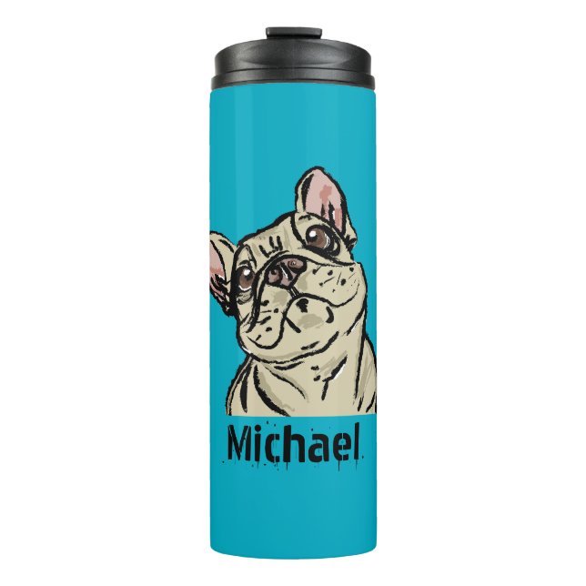 Termo Bulldog francés con grafitis (Anverso)