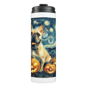 Termo Bulldog Francés de la noche estrellada de Van Gogh