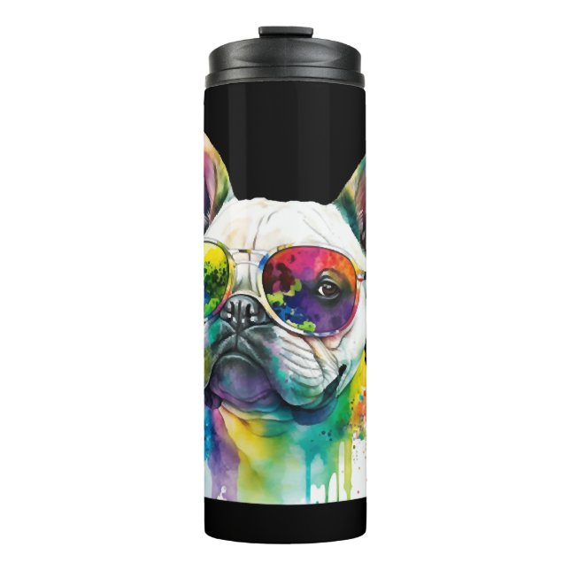 Termo Bulldog francés Gafas de sol Perro cachorro (Anverso)