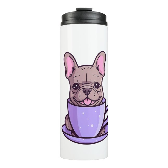 Termo Bulldog francés Lilac (Anverso)