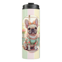 Termo Bulldog francés lindo Pastel Lines Cottagecore