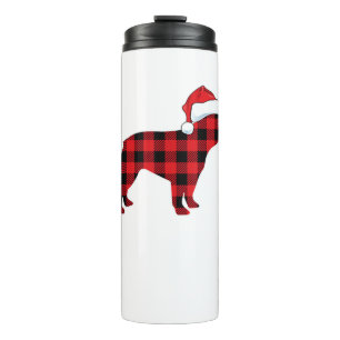 Termo Bulldog francés lindo Santa Hat Navidades Red Plai