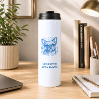 Bulldog Francés lineart azul doodle frenchie