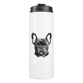 Termo Bulldog francés personalizado negro y blanco