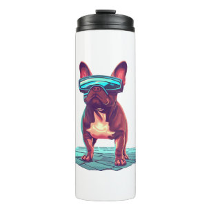 Termo Bulldog francés SciFi Con Gafas De Sol Guay