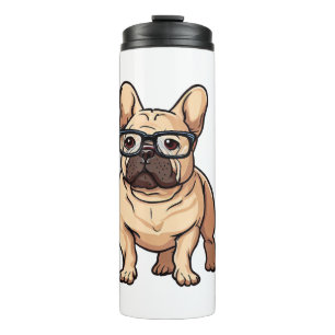 Termo Bulldog francés vistiendo gafas