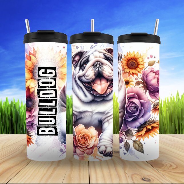 Termo Bulldog: Happy Floral Haven (Subido por el creador)