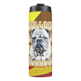 Termo Bulldog inglés con fuente retro