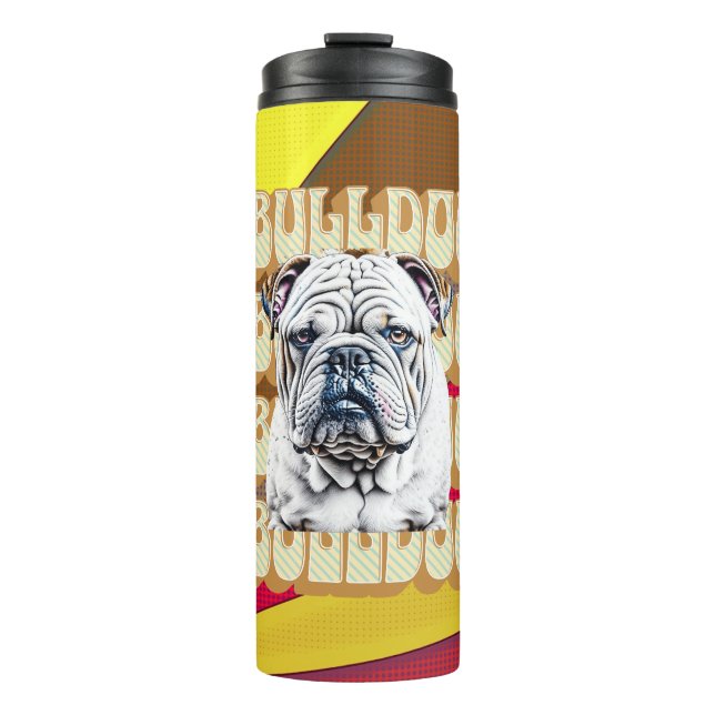 Termo Bulldog inglés con fuente retro (Anverso)