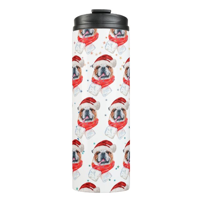 Termo Bulldog Inglés Navidad (Anverso)