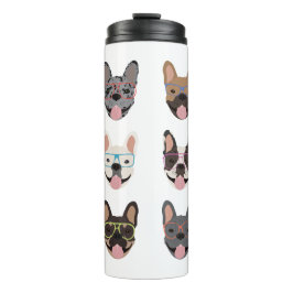 Termo Bulldoges franceses cortos con lentes