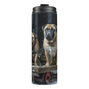 Termo Bullmastiff Decoración de Navidades Snowy Sleigh