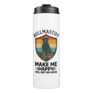 Termo Bullmastiff Hazme Feliz Perro Escudo Retro Puesta