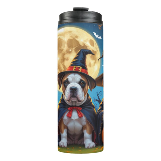 Termo Bullmastiff Perros Calabaza Halloween Funny (Anverso)