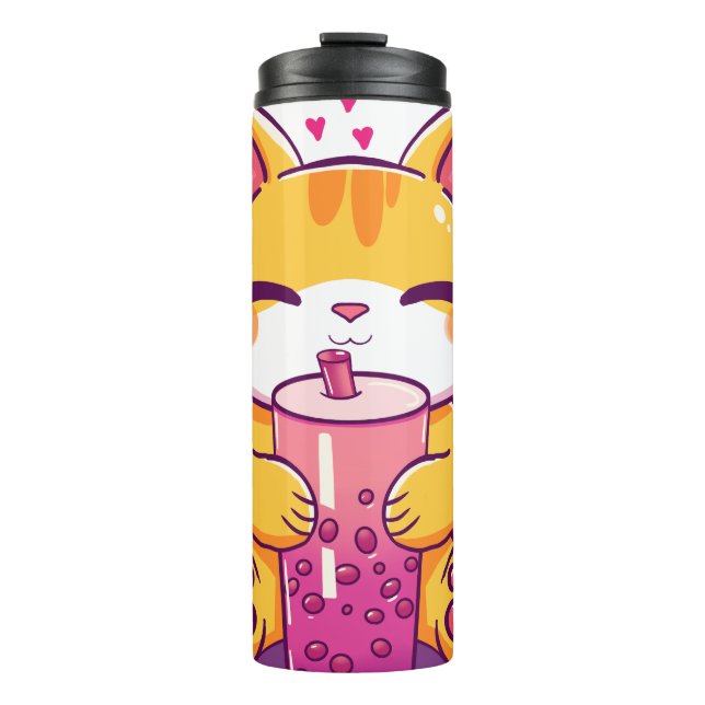 Termo Burbuja de Té Gatito (Anverso)
