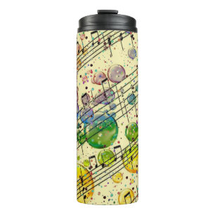 Termo Burbujas de colores y tumbler térmico de música