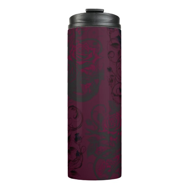 Termo Burgundy & Black Jardín Oscuro Glam Gótico (Anverso)