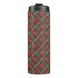 Termo Burgundy Red Green Plaid