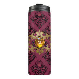 Termo Burgundy y oro Paris Gemstone Damask