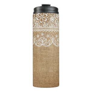TERMO BURLAP BROWN MIRA CON LACE BLANCO