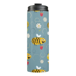 Termo Busy bees buzzing around & pollinating flowers