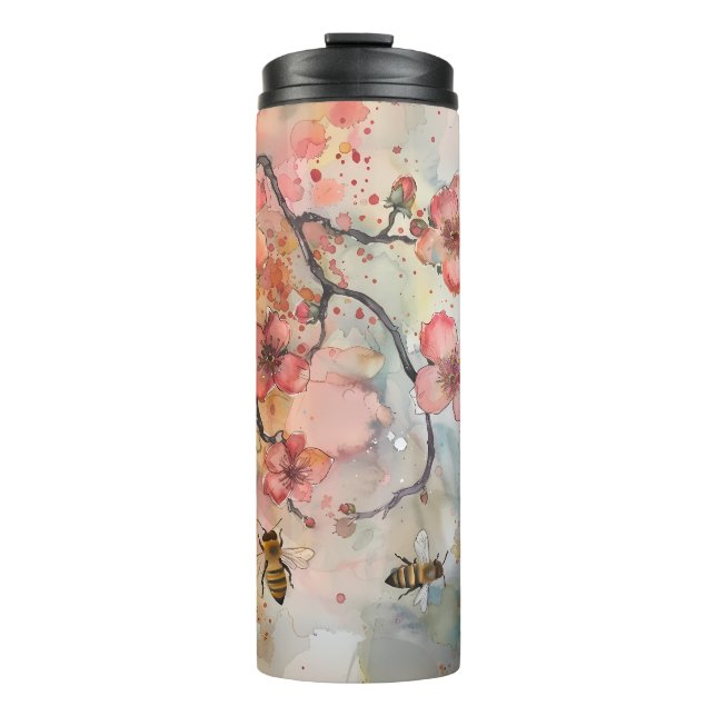 Termo Buzz & Blossom: Cerezo en flor de abeja Tumbler (Anverso)