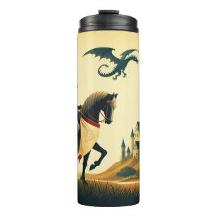Termo Caballero medieval/dragón/fantasía de castillo