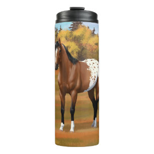 Termo Caballo Appaloosa de la Bahía Marrón en Pastor de 