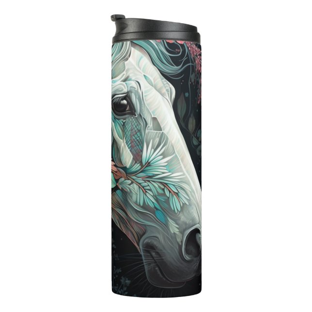 Termo Caballo blanco acuarela (Rotado hacia la derecha)