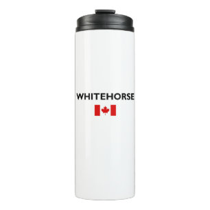 Termo Caballo blanco Canadá Bandera canadiense color cla