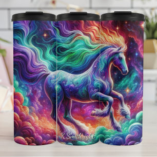 Termo Caballo Cósmico Arcoíris con Melena Fluyente