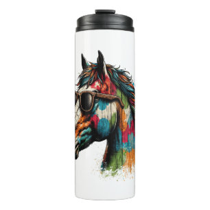 Termo Caballo de color occidental retro vintage