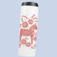 Caballo de dala sueco rojo y blanco