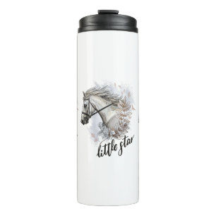 Termo Caballo de dibujo manual con plantas taza de café