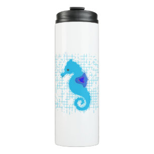 Termo Caballo De Mar Azul En Fondo En Peligro