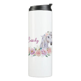 Termo Caballo floral personalizado