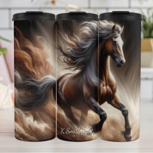 Termo Caballo Marrón Poderoso Galopa Polvo