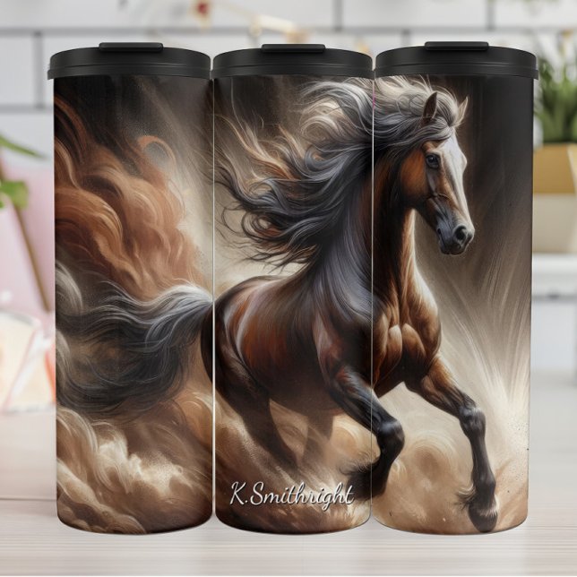Termo Caballo Marrón Poderoso Galopa Polvo (Subido por el creador)