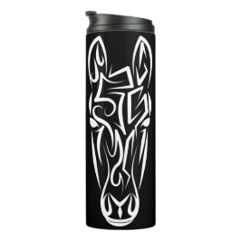 Termo Caballo tribal blanco y negro