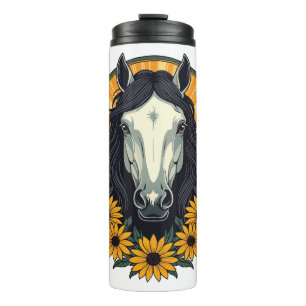 Termo Caballo y flores de Susan de ojos negros
