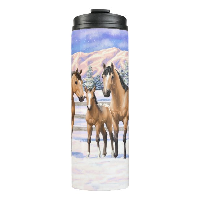 Termo Caballos Appaloosa De Cuello Rojo (Anverso)