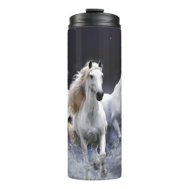 Termo Caballos corriendo lanzando almohada (Anverso)